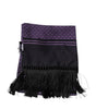 Foulard tour de cou à franges en soie fantaisie violette Dolce & Gabbana