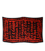 Serviette de plage en coton imprimé logo Dolce &amp; Gabbana noir et rouge