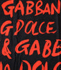 Serviette de plage en coton imprimé logo Dolce &amp; Gabbana noir et rouge