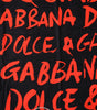 Serviette de plage en coton imprimé logo Dolce &amp; Gabbana noir et rouge