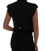 Dolce & Gabbana Black Embellished Floral Military Jacket Vest