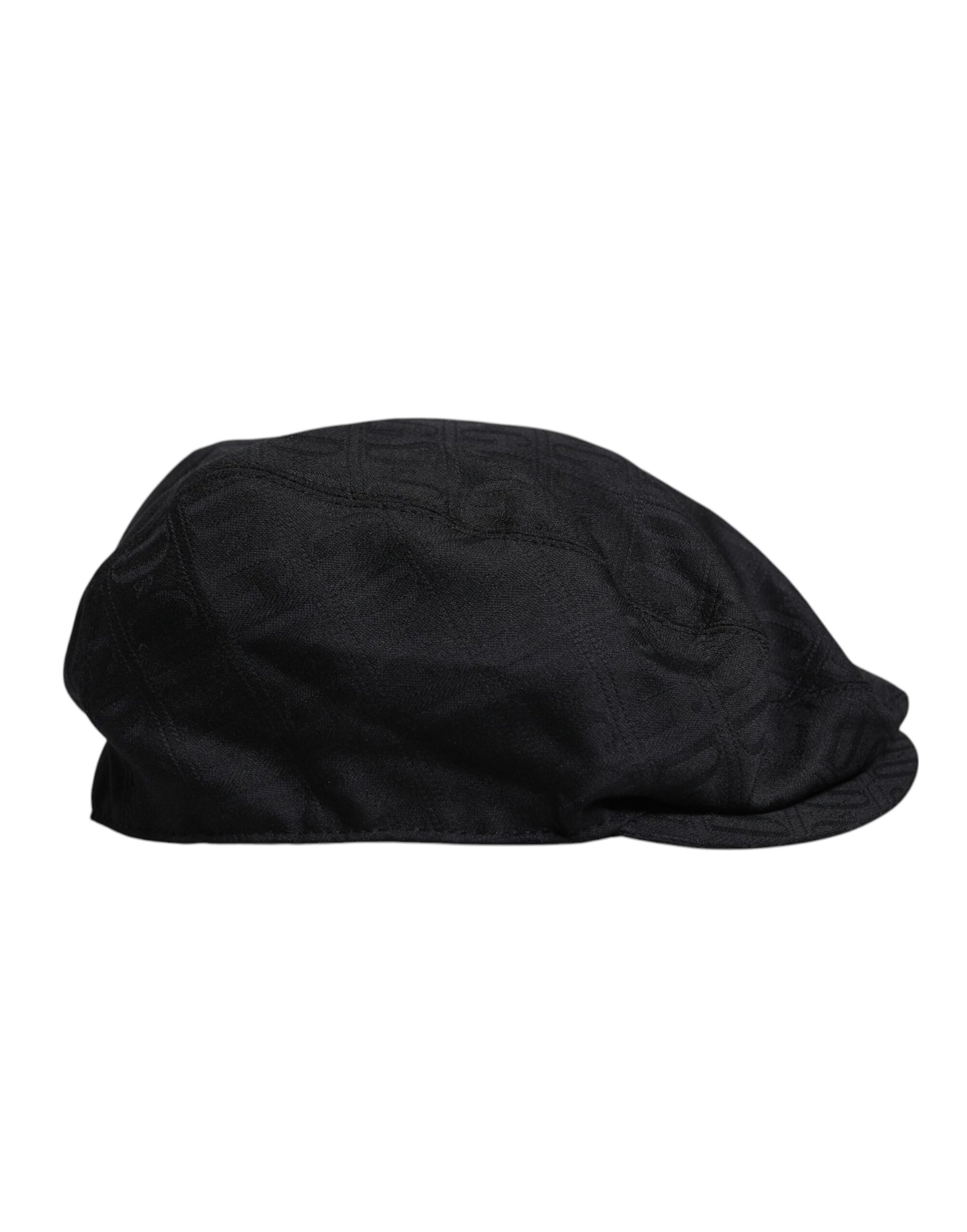 Dolce & Gabbana Chapeau Newsboy Capello Cabbie en laine noire