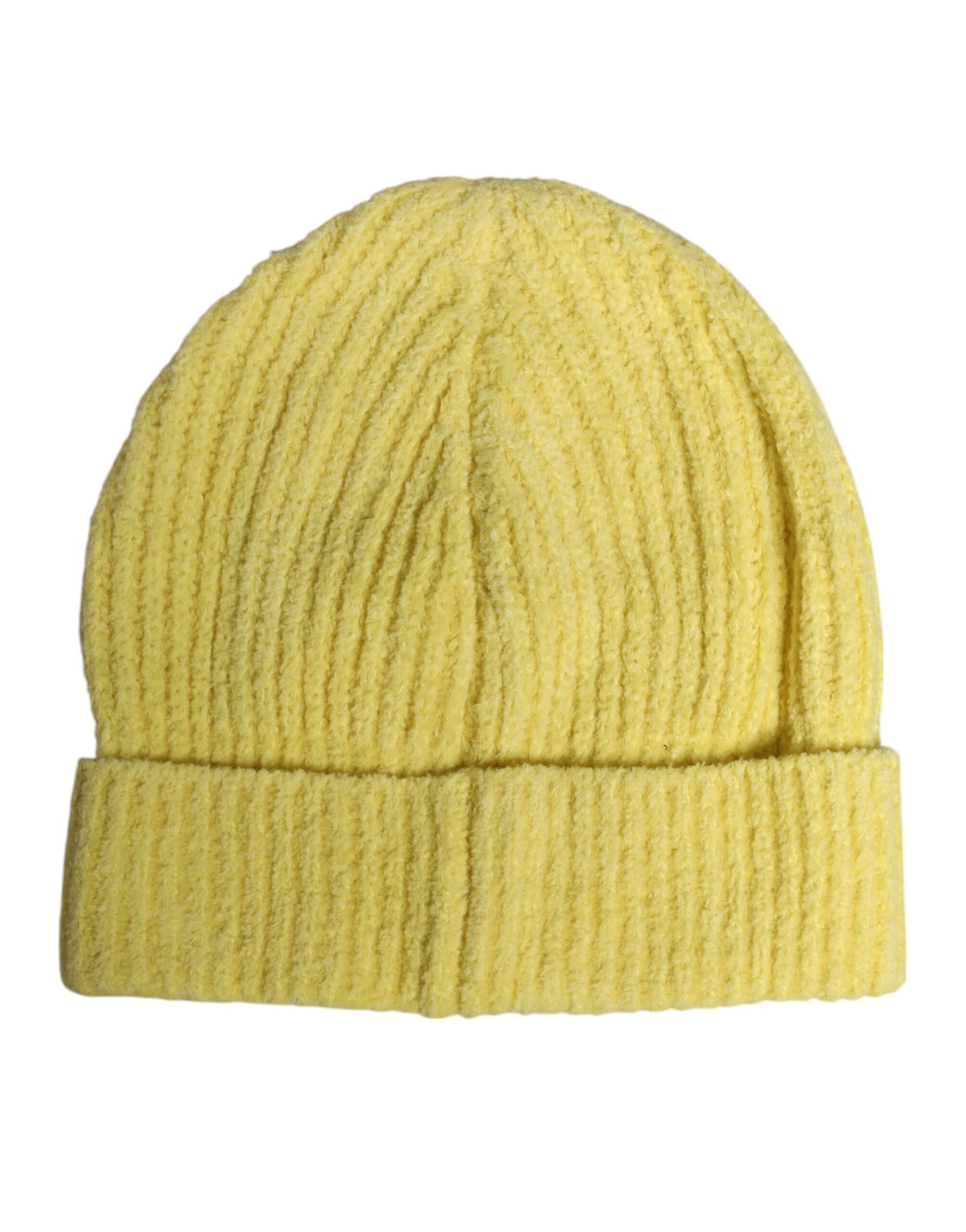 Bonnet d'hiver en tricot de coton jaune Dolce & Gabbana