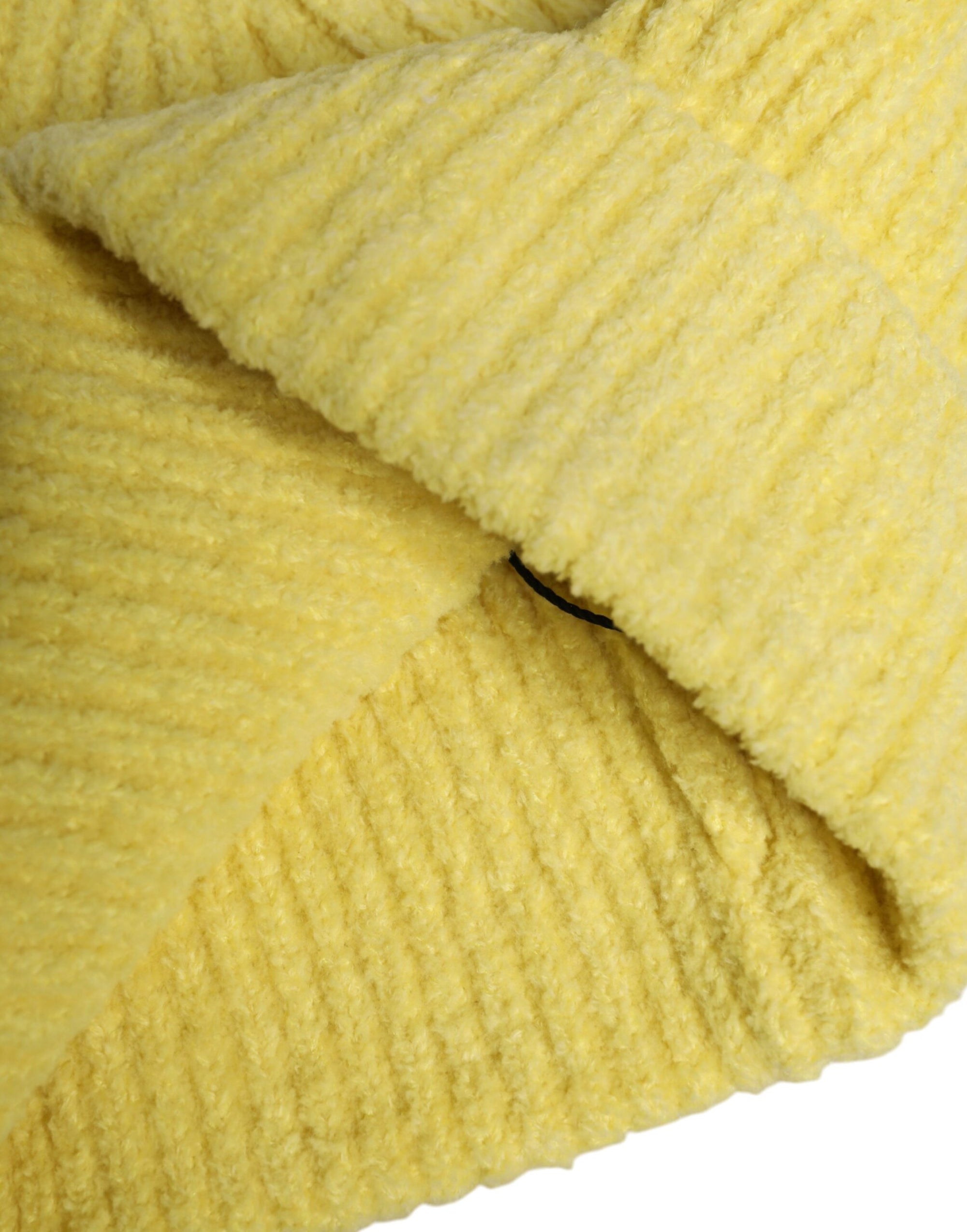 Dolce &amp; Gabbana Yellow Cotton Knitted Winter Beanie Hat