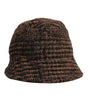 Chapeau bob en laine tissée marron à motif pied-de-poule Dolce & Gabbana