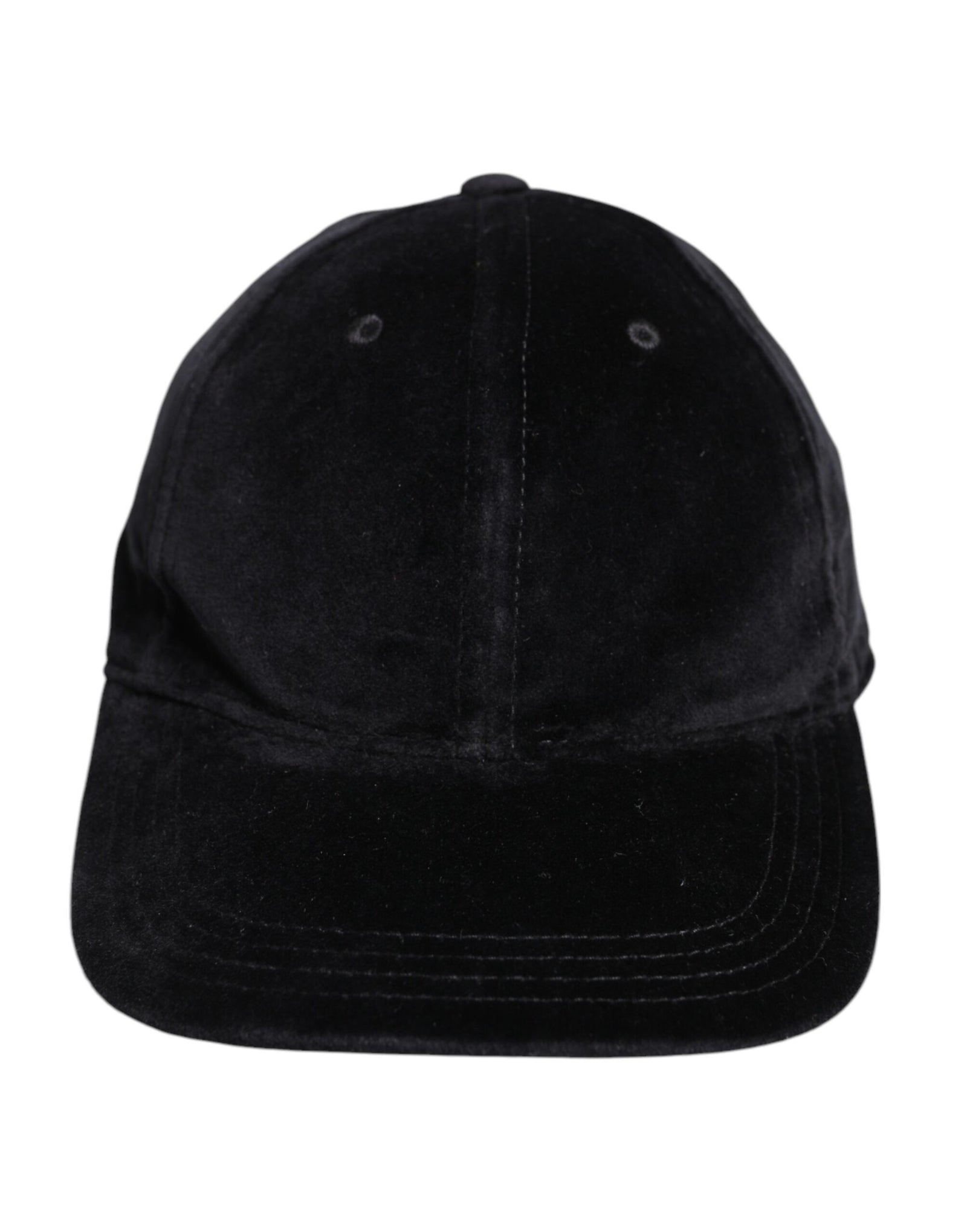 Casquette de baseball 6 panneaux en coton noir Dolce & Gabbana