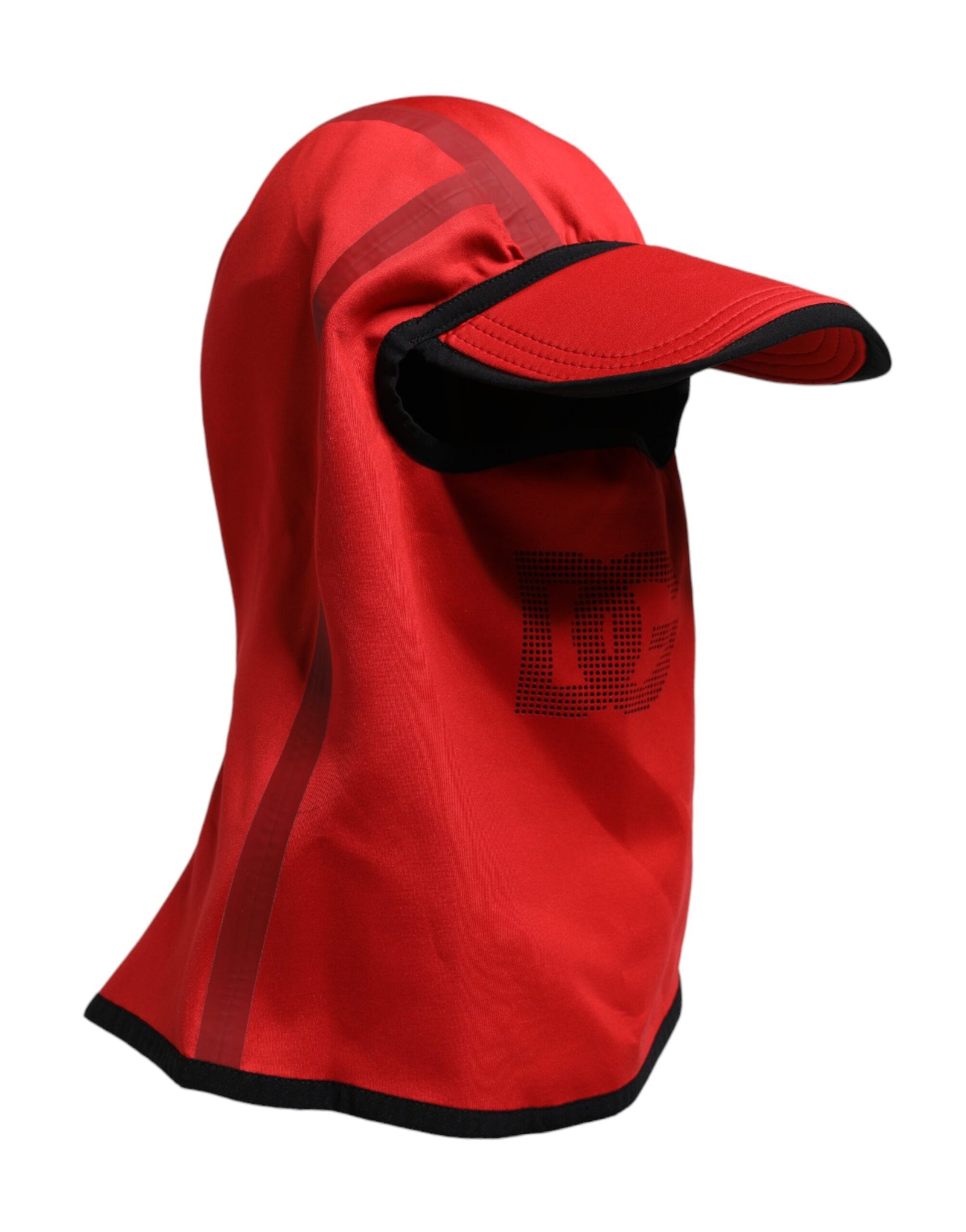 Cagoule à large bord en polyester avec logo rouge Dolce & Gabbana