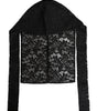 Dolce & Gabbana Black Floral Lace Whole Head Wrap Hat