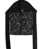 Dolce & Gabbana Black Floral Lace Whole Head Wrap Hat