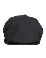 Dolce &amp; Gabbana Black Cotton Newsboy Capello Cabbie Hat