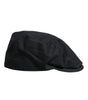 Dolce &amp; Gabbana Black Cotton Newsboy Capello Cabbie Hat