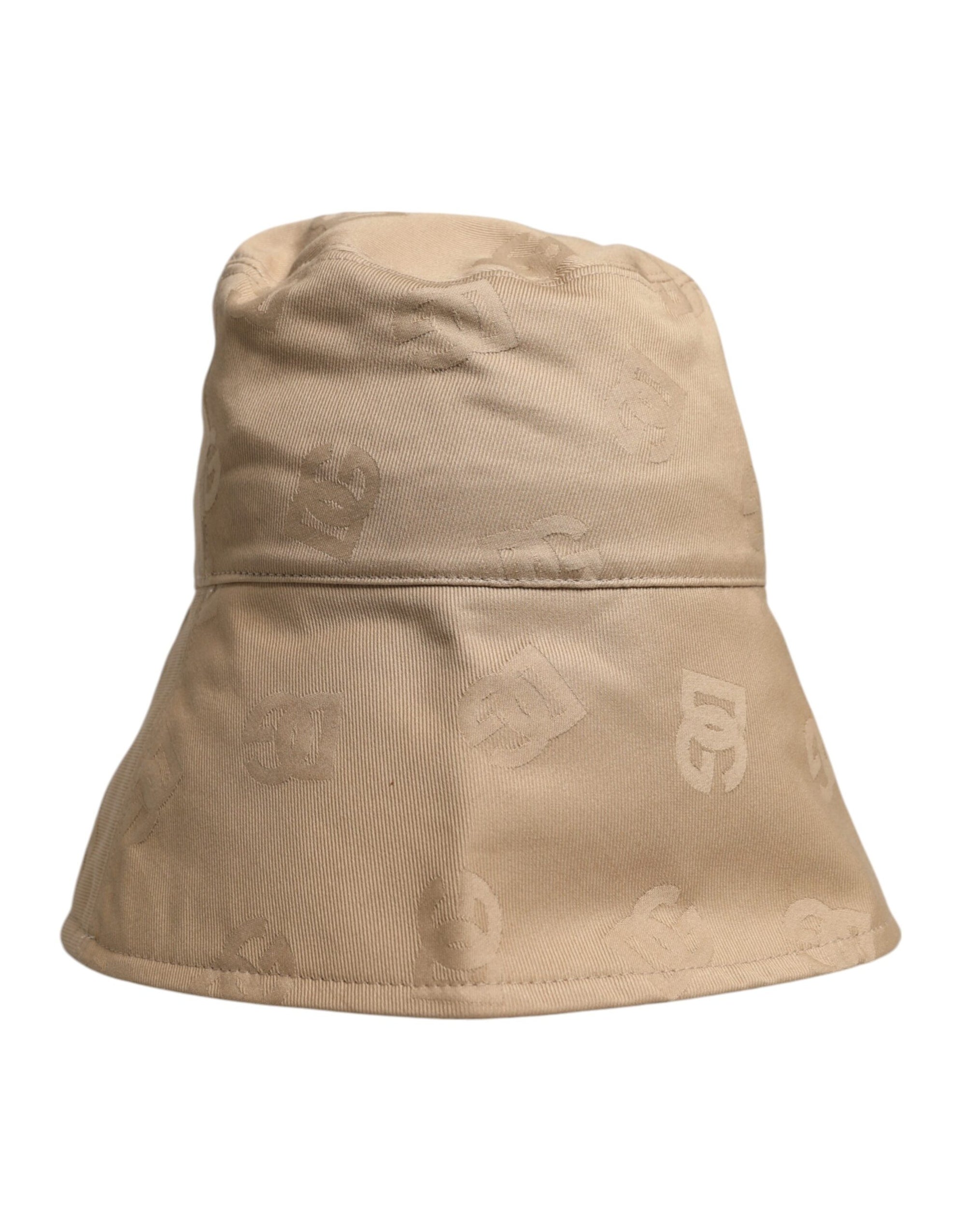 Dolce &amp; Gabbana Beige Logo Monogram Cotton Bucket Cap