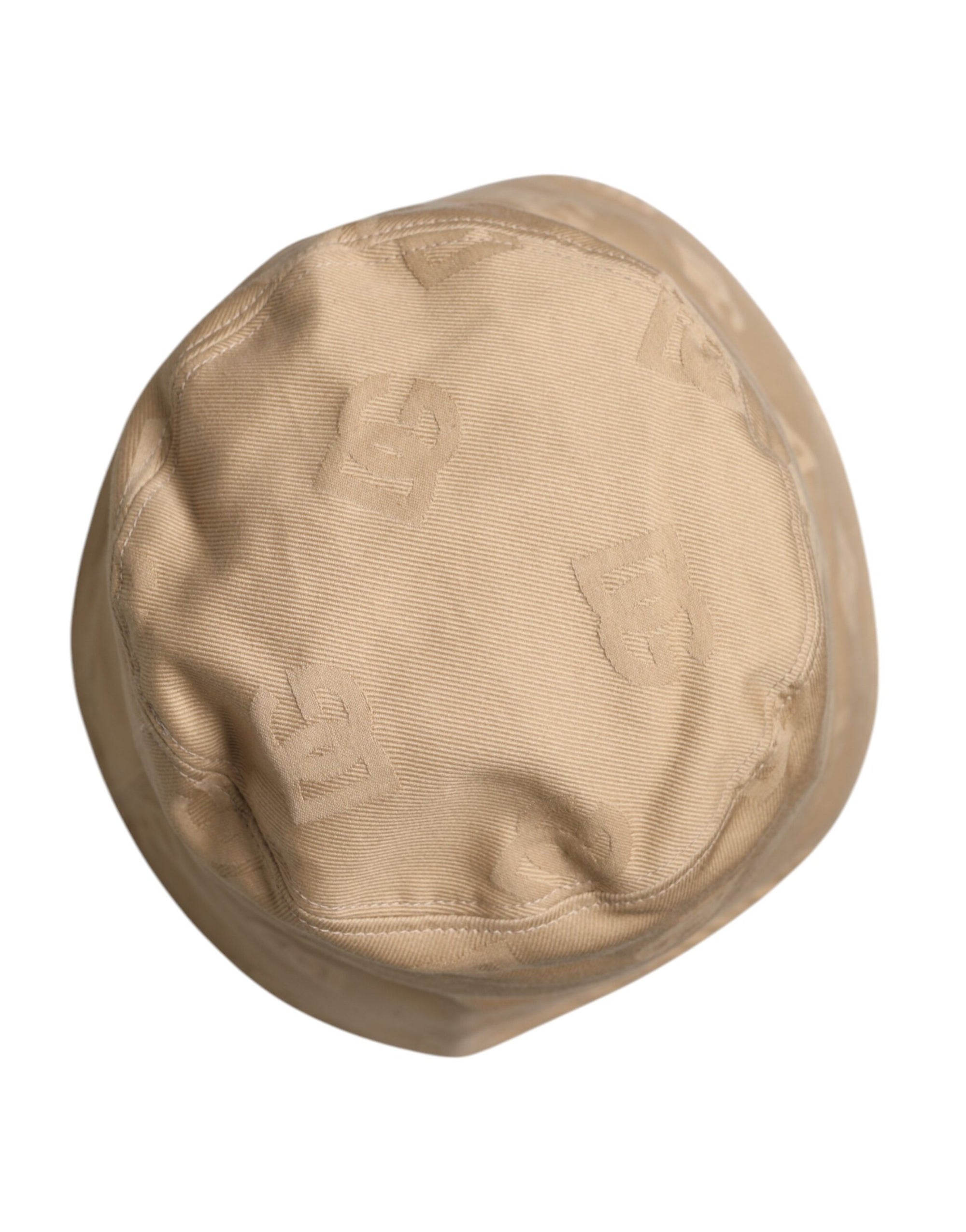 Dolce &amp; Gabbana Beige Logo Monogram Cotton Bucket Cap