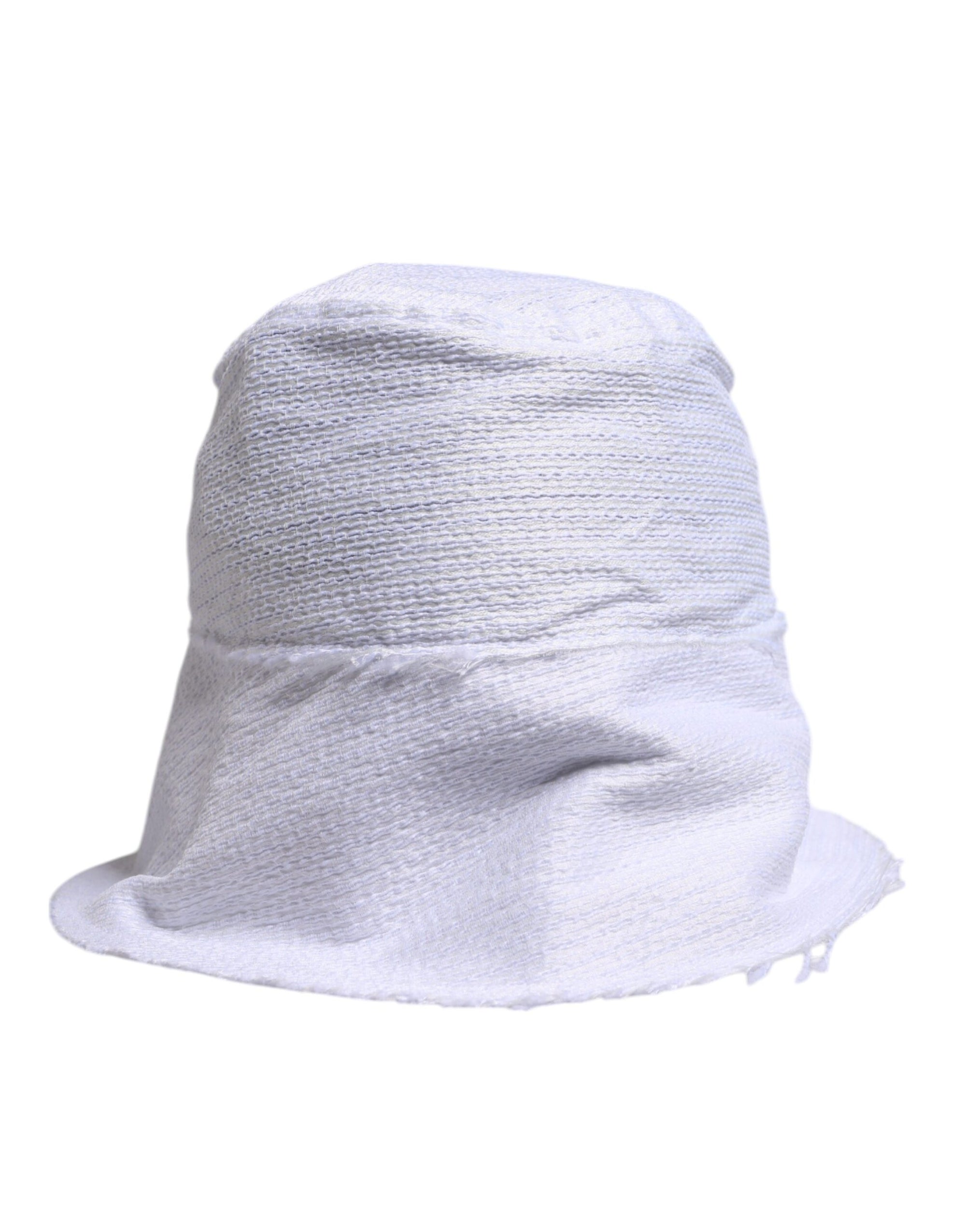 Dolce &amp; Gabbana White Polyester Wide Brim Bucket Hat