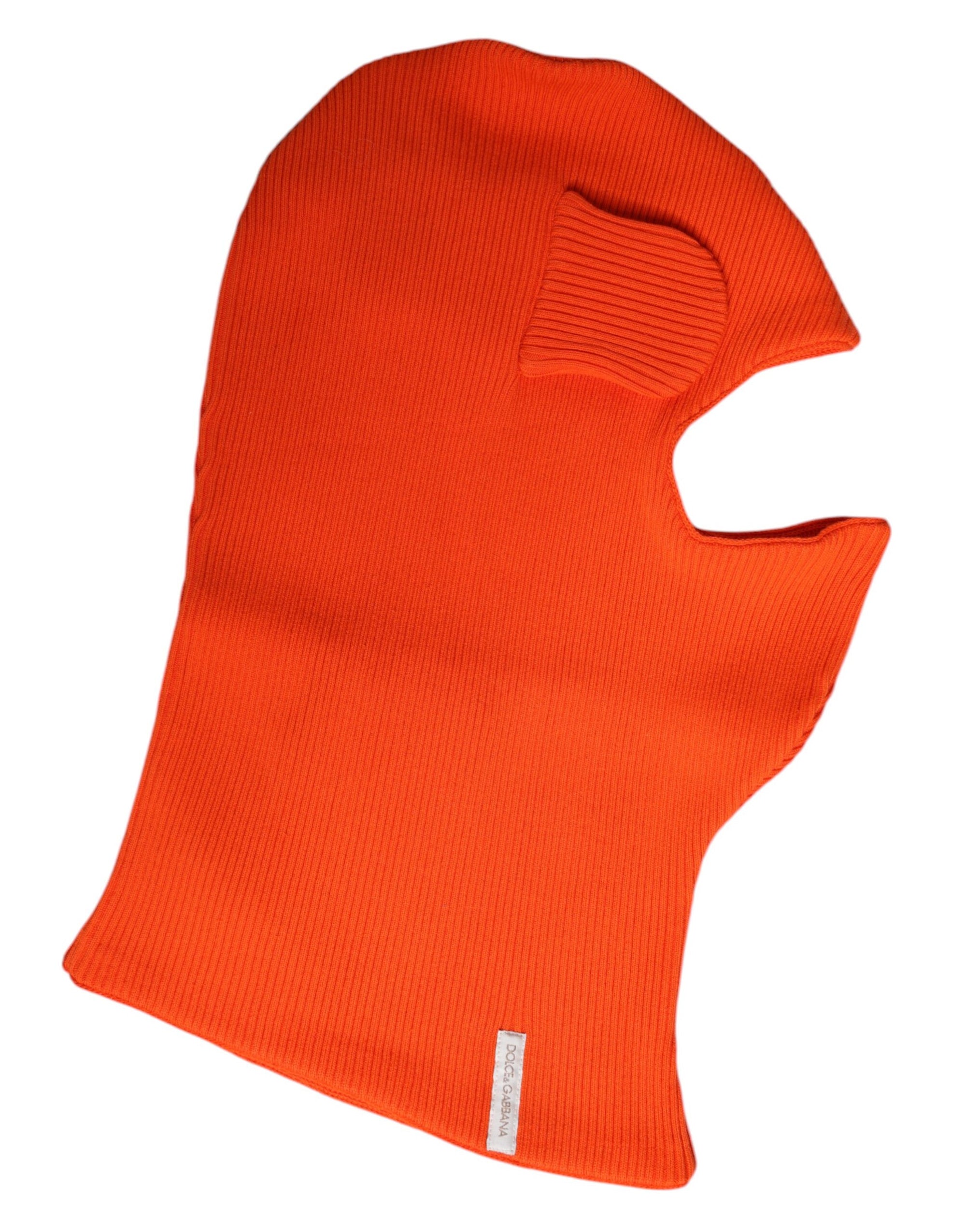 Dolce &amp; Gabbana Orange Cotton Whole Head Wrap Balaclava Hat