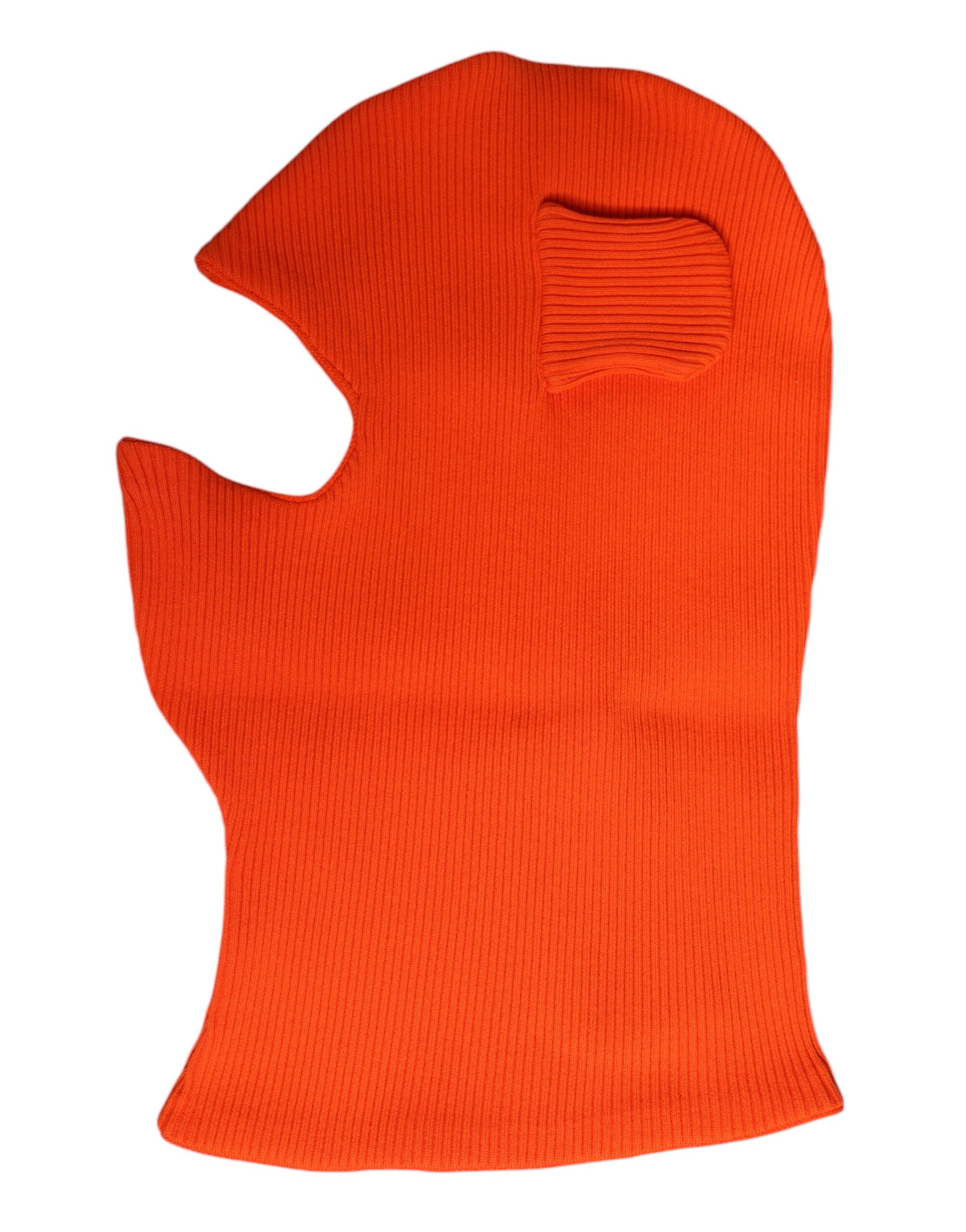 Dolce &amp; Gabbana Orange Cotton Whole Head Wrap Balaclava Hat