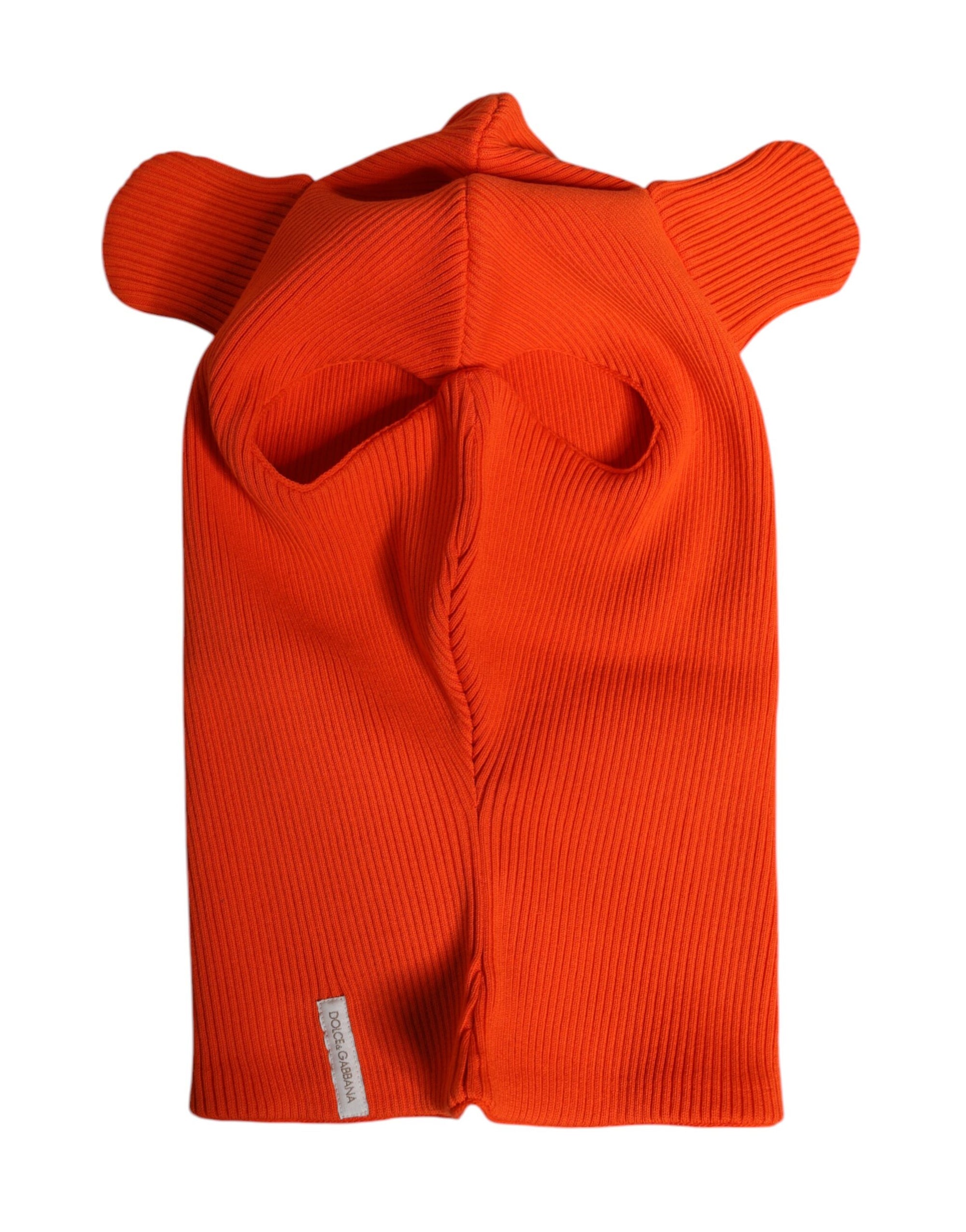 Dolce &amp; Gabbana Orange Cotton Whole Head Wrap Balaclava Hat
