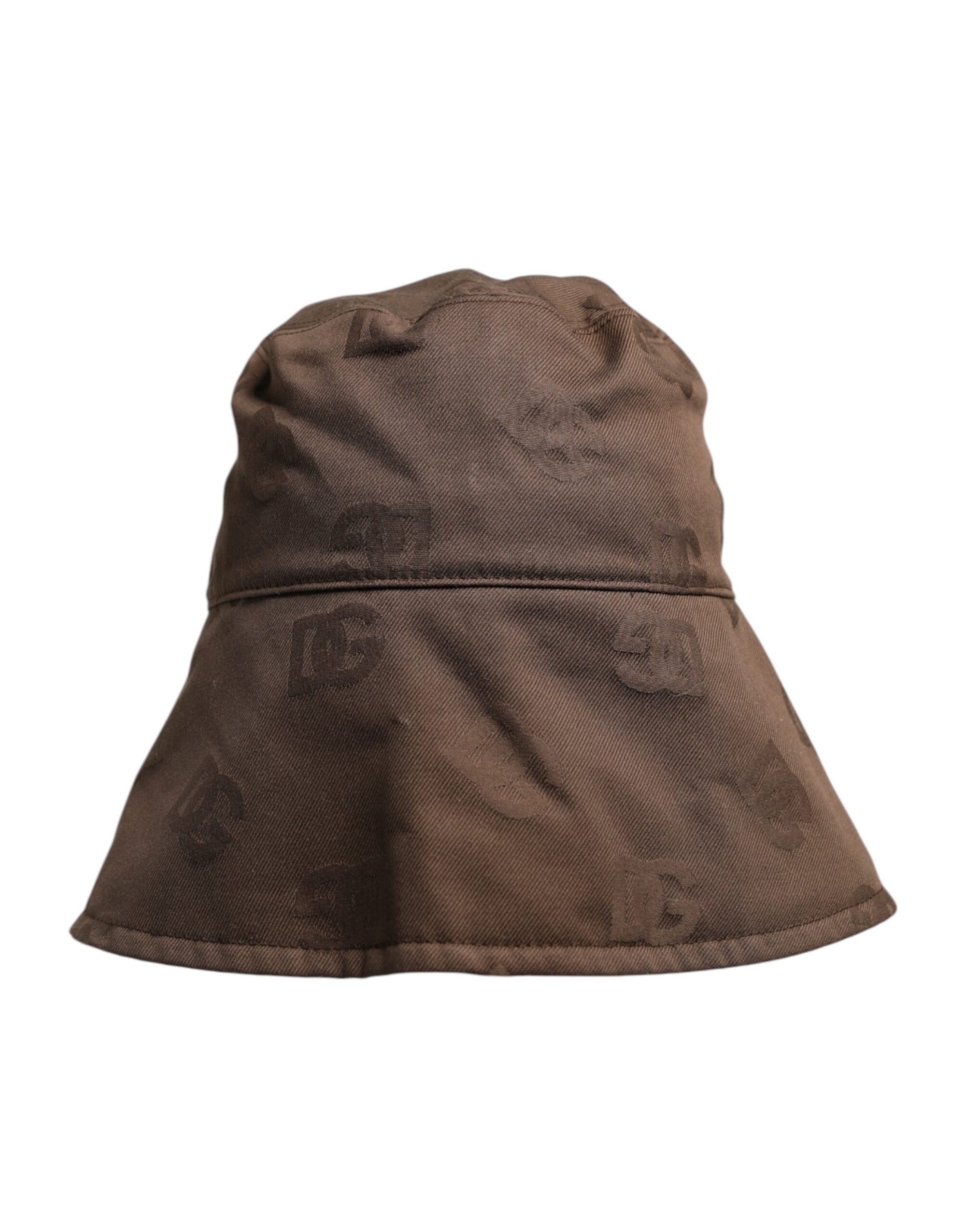 Dolce &amp; Gabbana Brown Logo Monogram Cotton Bucket Cap
