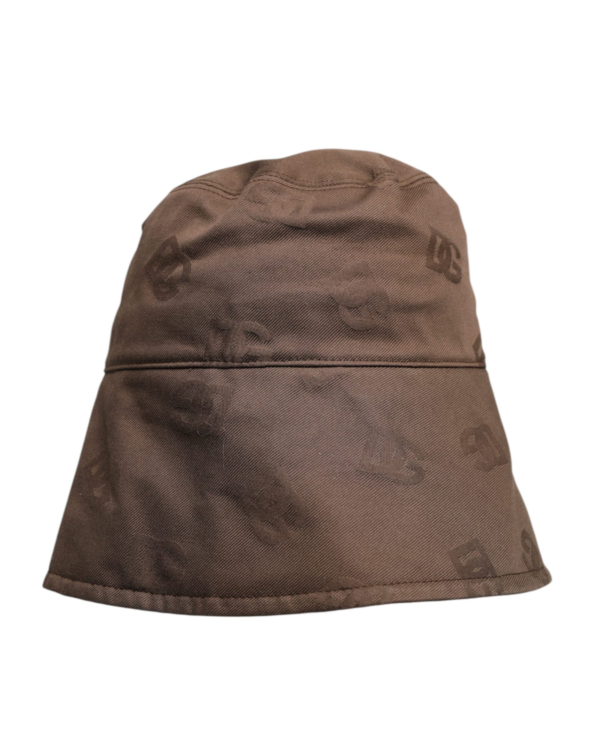 Dolce &amp; Gabbana Brown Logo Monogram Cotton Bucket Cap