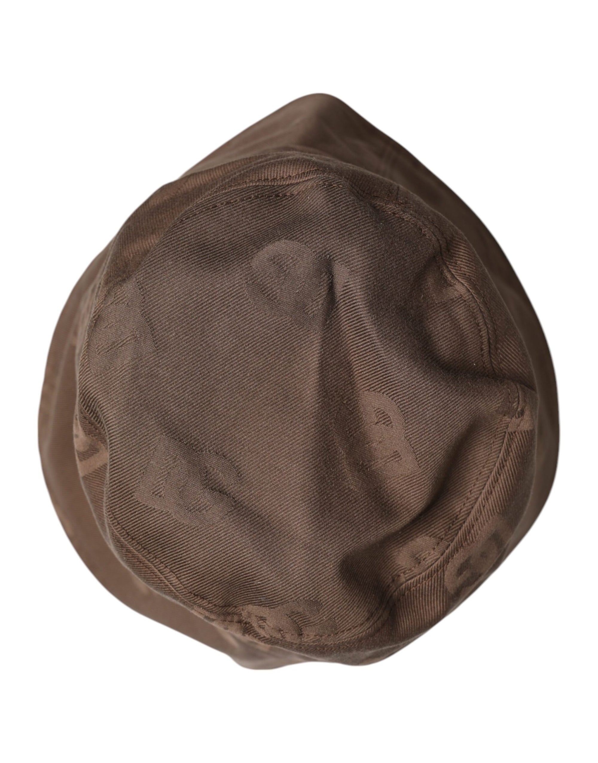 Dolce &amp; Gabbana Brown Logo Monogram Cotton Bucket Cap