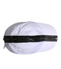 Dolce &amp; Gabbana White Black Cotton Zip Baseball Cap