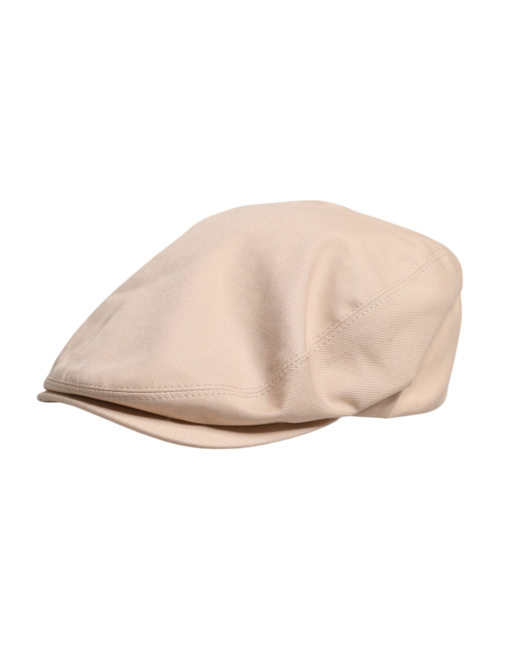 Dolce &amp; Gabbana Beige Cotton Newsboy Capello Cabbie Hat