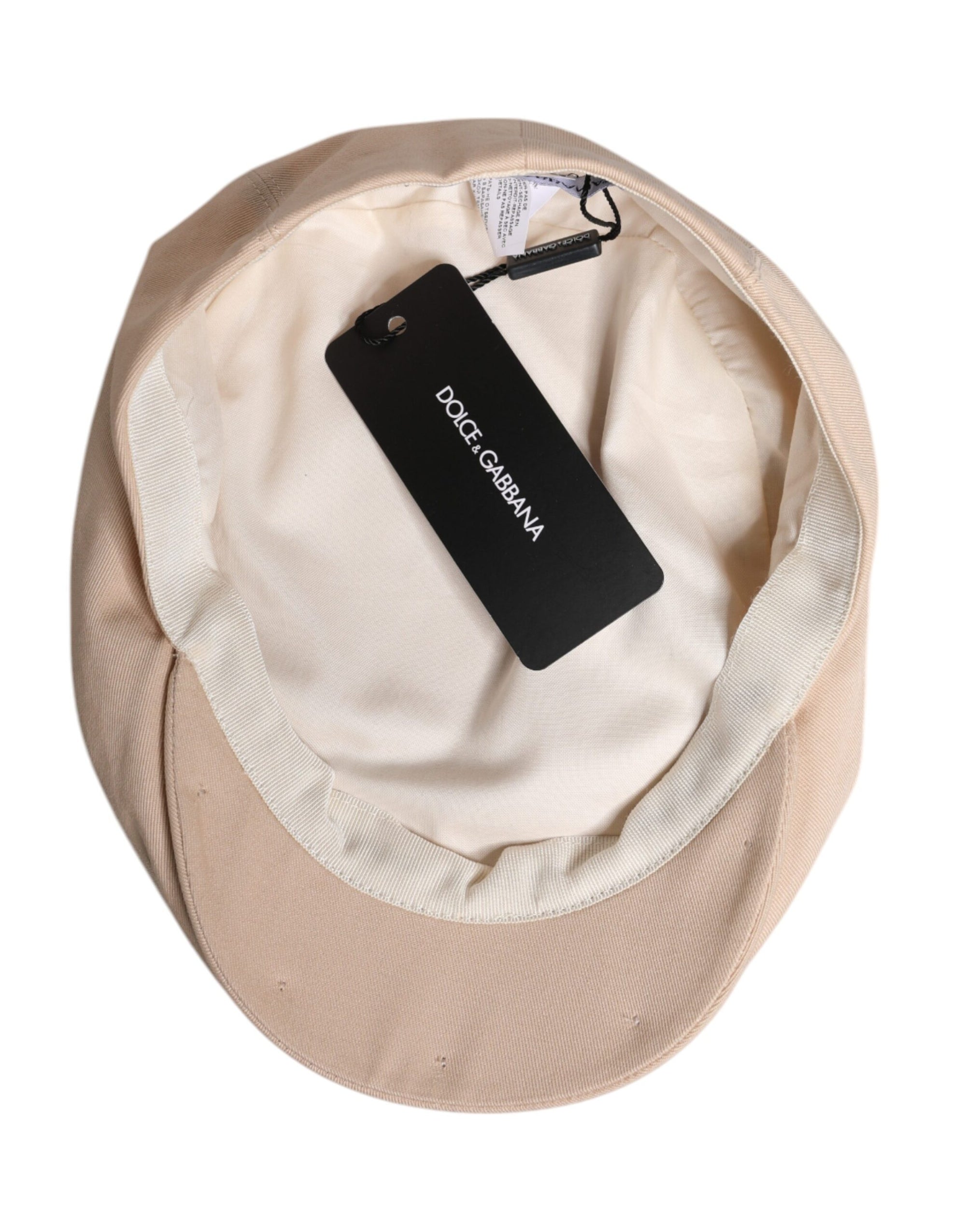 Dolce &amp; Gabbana Beige Cotton Newsboy Capello Cabbie Hat