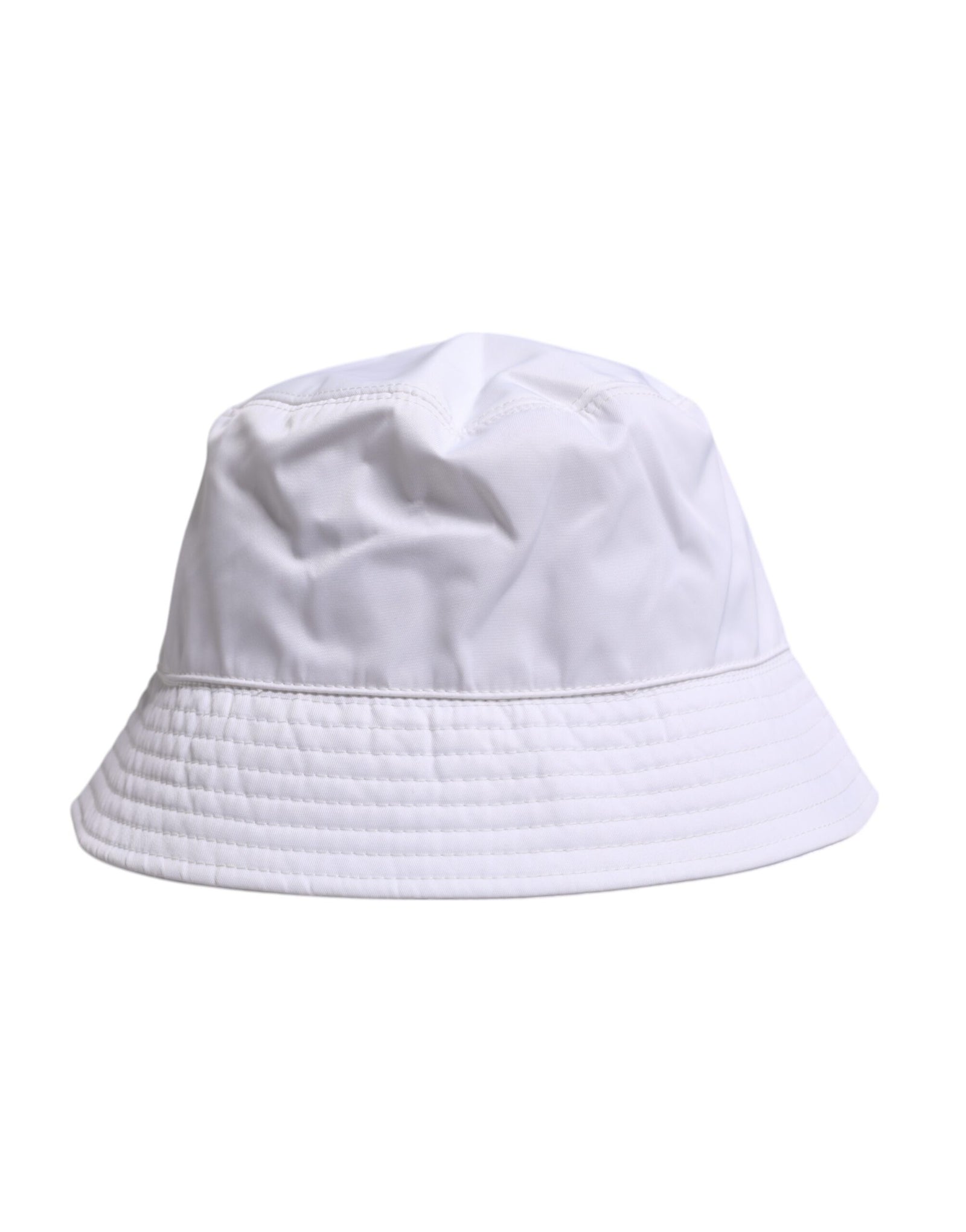 Dolce &amp; Gabbana White Cotton Wide Brim Bucket Hat