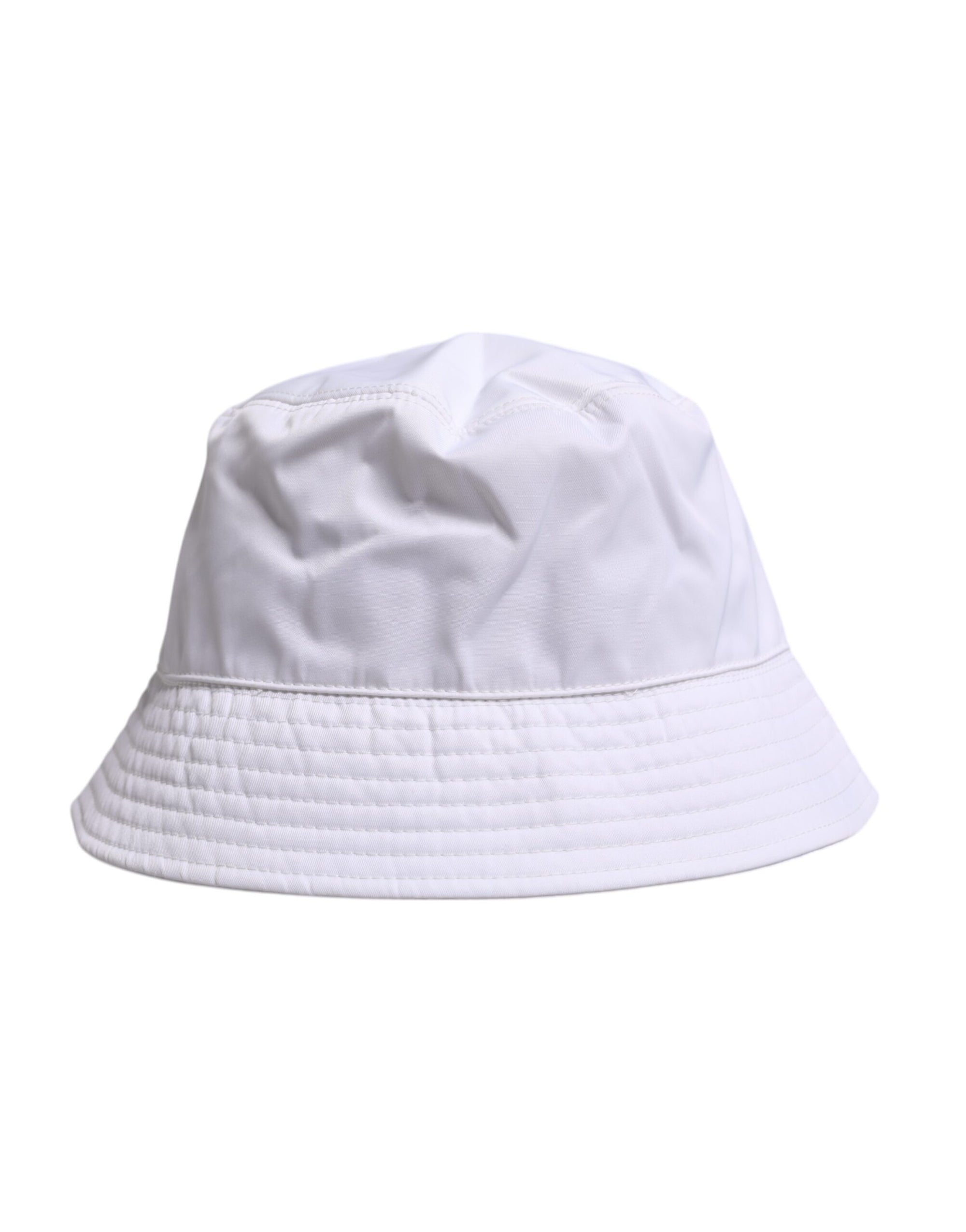 Dolce &amp; Gabbana White Cotton Wide Brim Bucket Hat