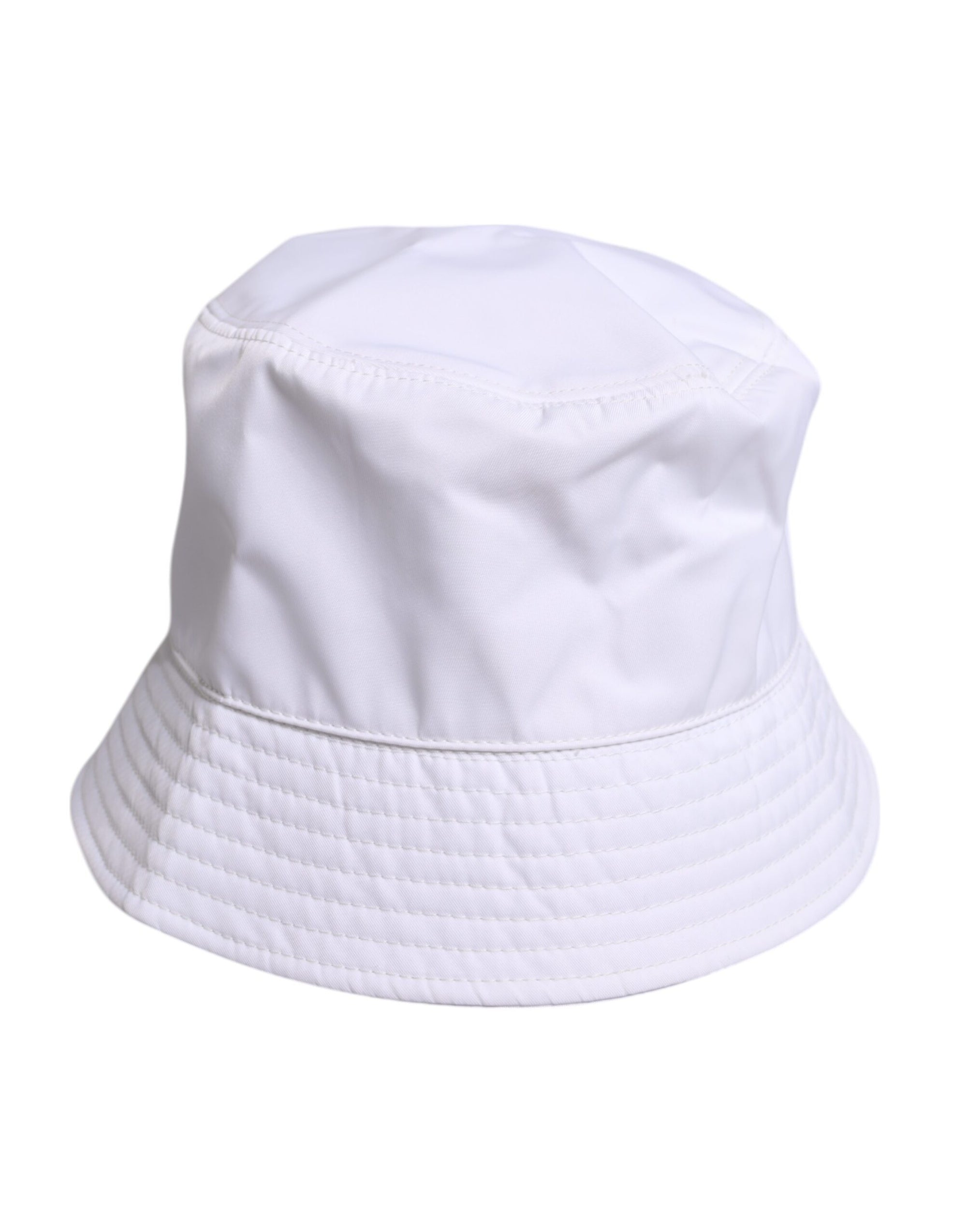 Dolce &amp; Gabbana White Cotton Wide Brim Bucket Hat