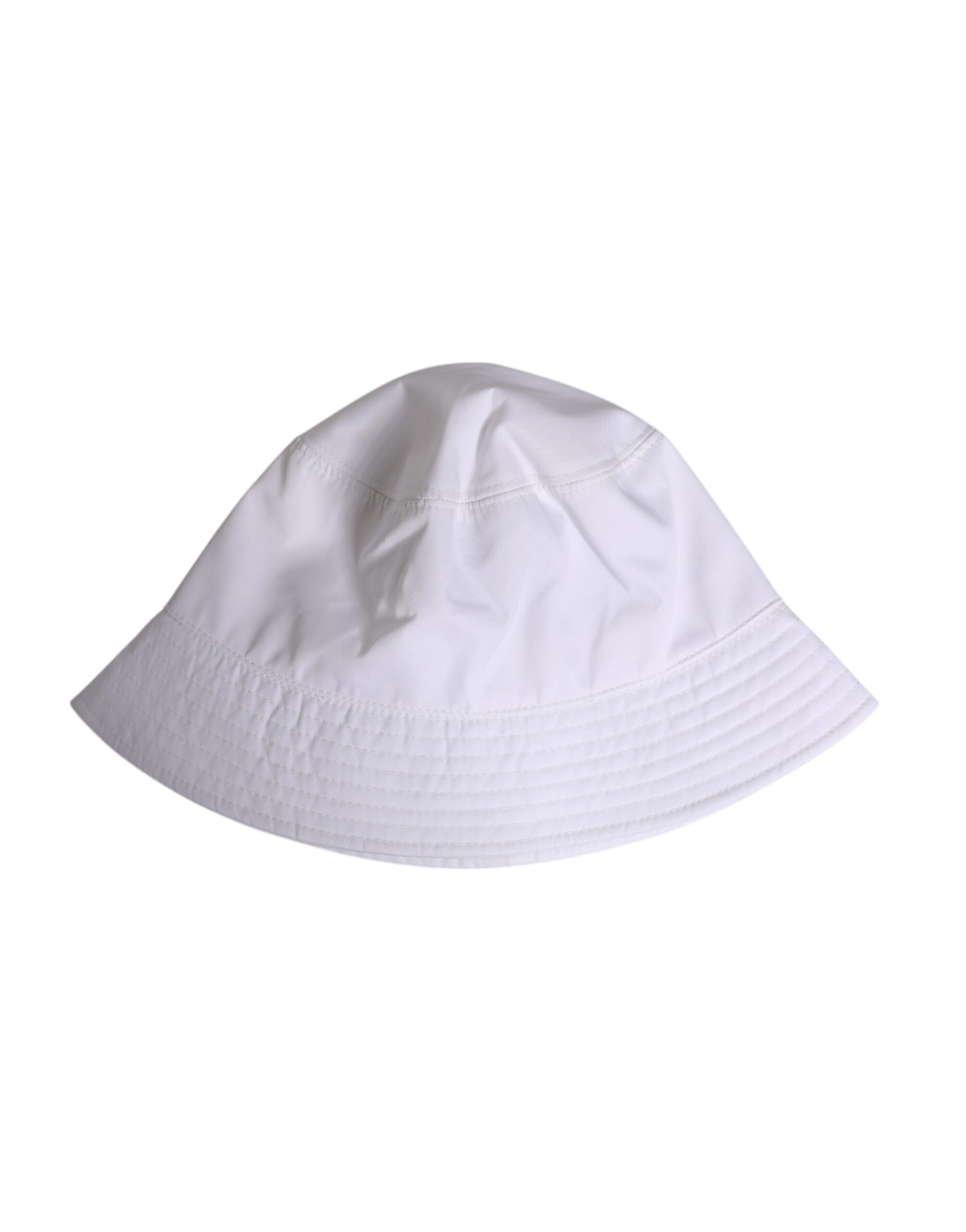 Dolce &amp; Gabbana White Cotton Wide Brim Bucket Hat