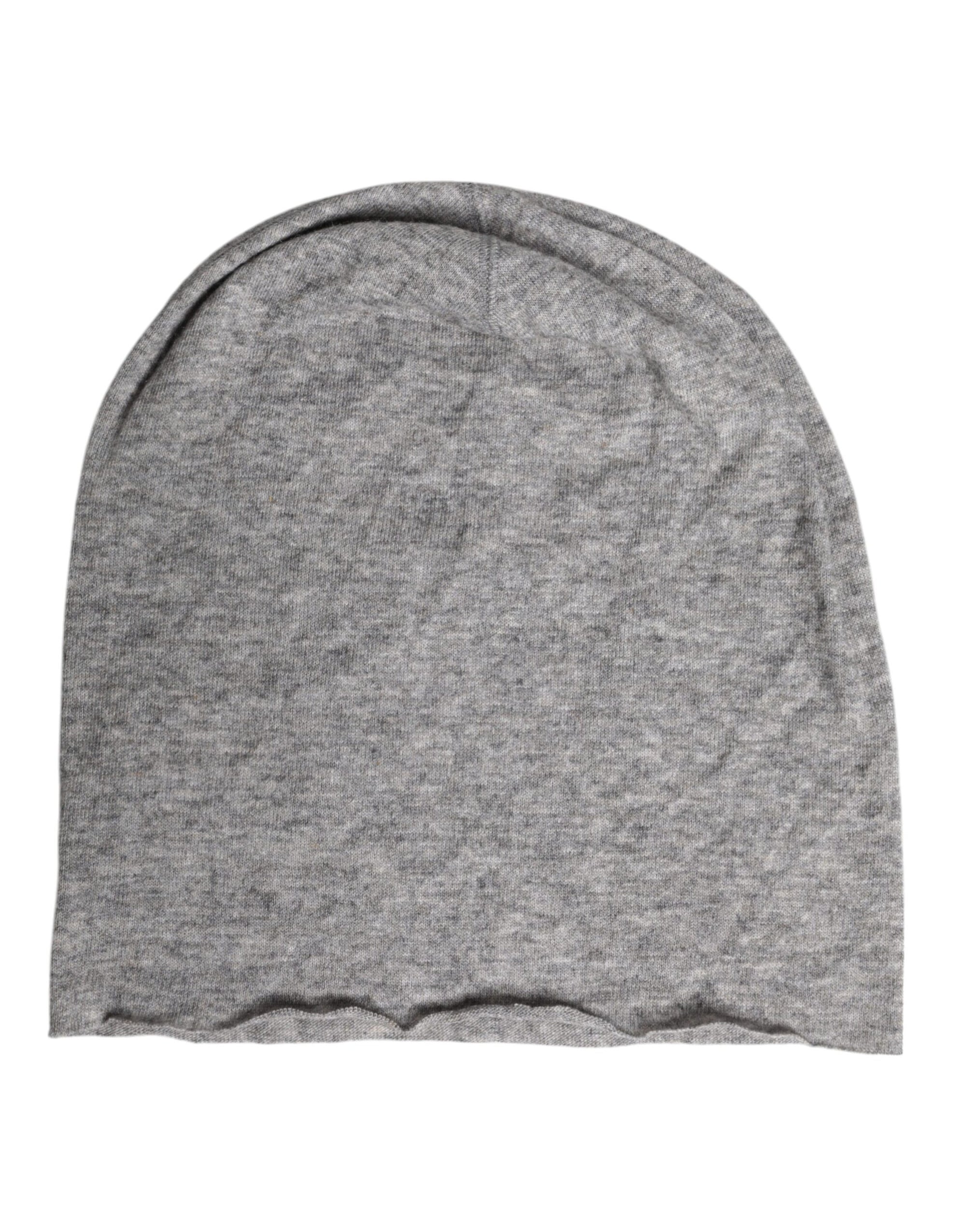 Dolce &amp; Gabbana Gray Viscose Blend Knitted Beanie Cap