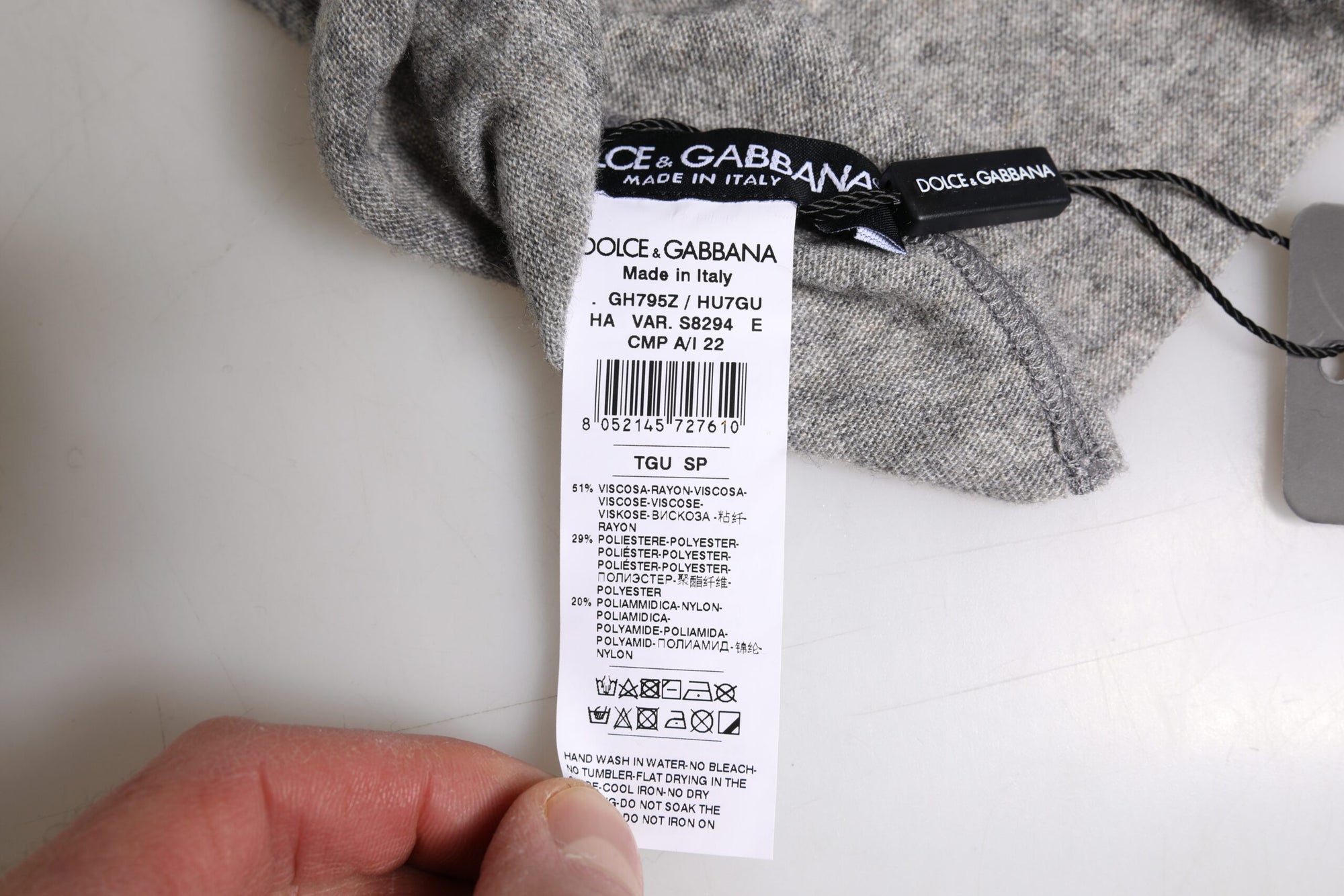 Dolce &amp; Gabbana Gray Viscose Blend Knitted Beanie Cap