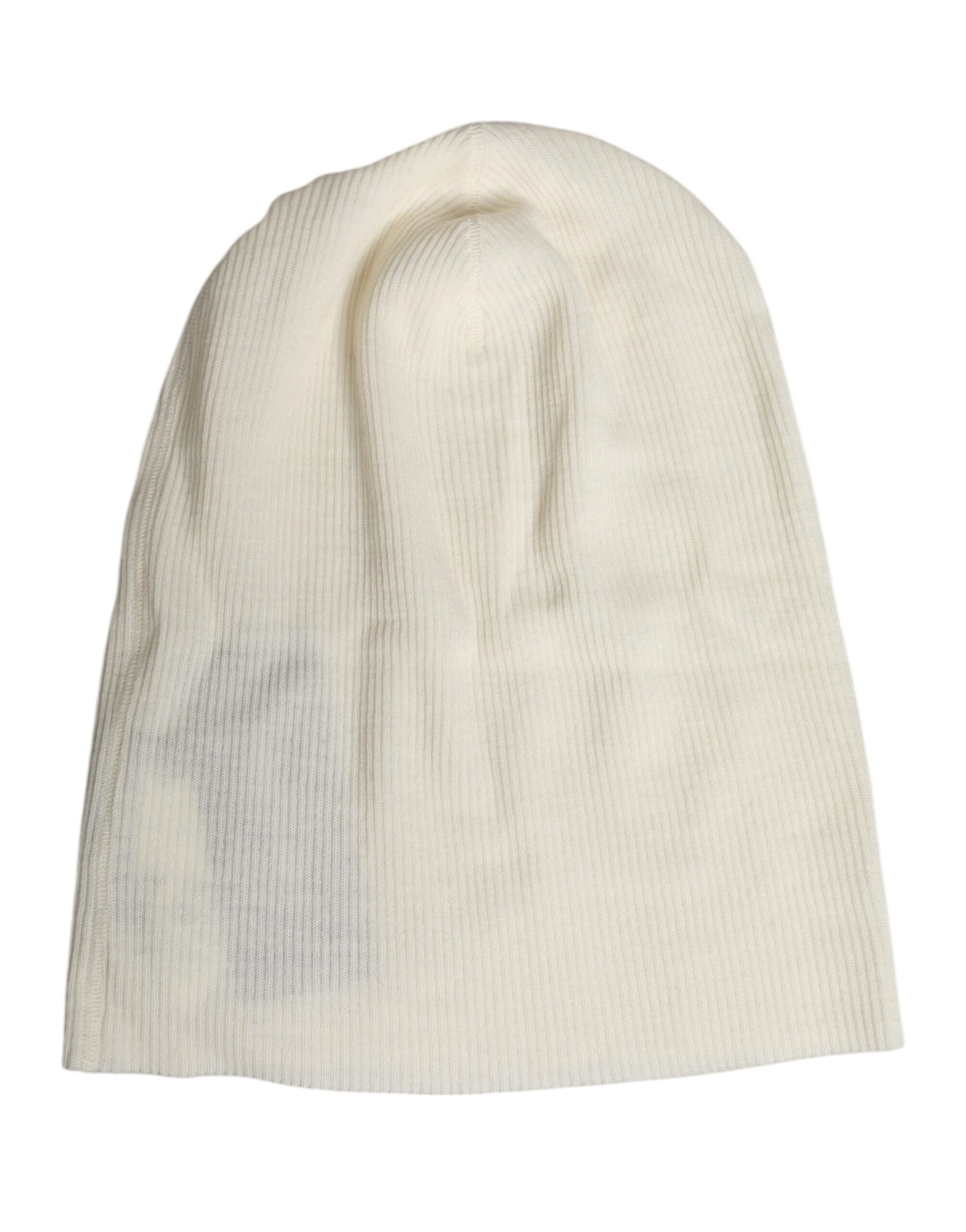 Dolce &amp; Gabbana Beige Wool Blend Knitted Beanie Cap