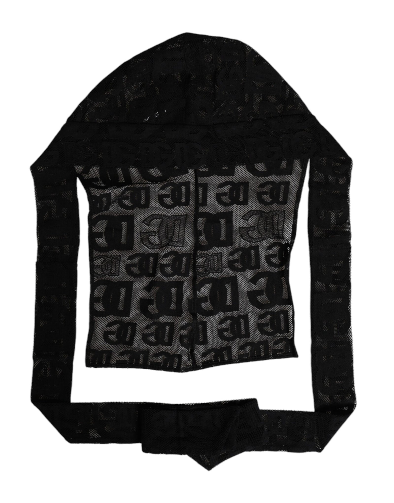 Dolce &amp; Gabbana Black Logo Mesh Whole Head Wrap Hat