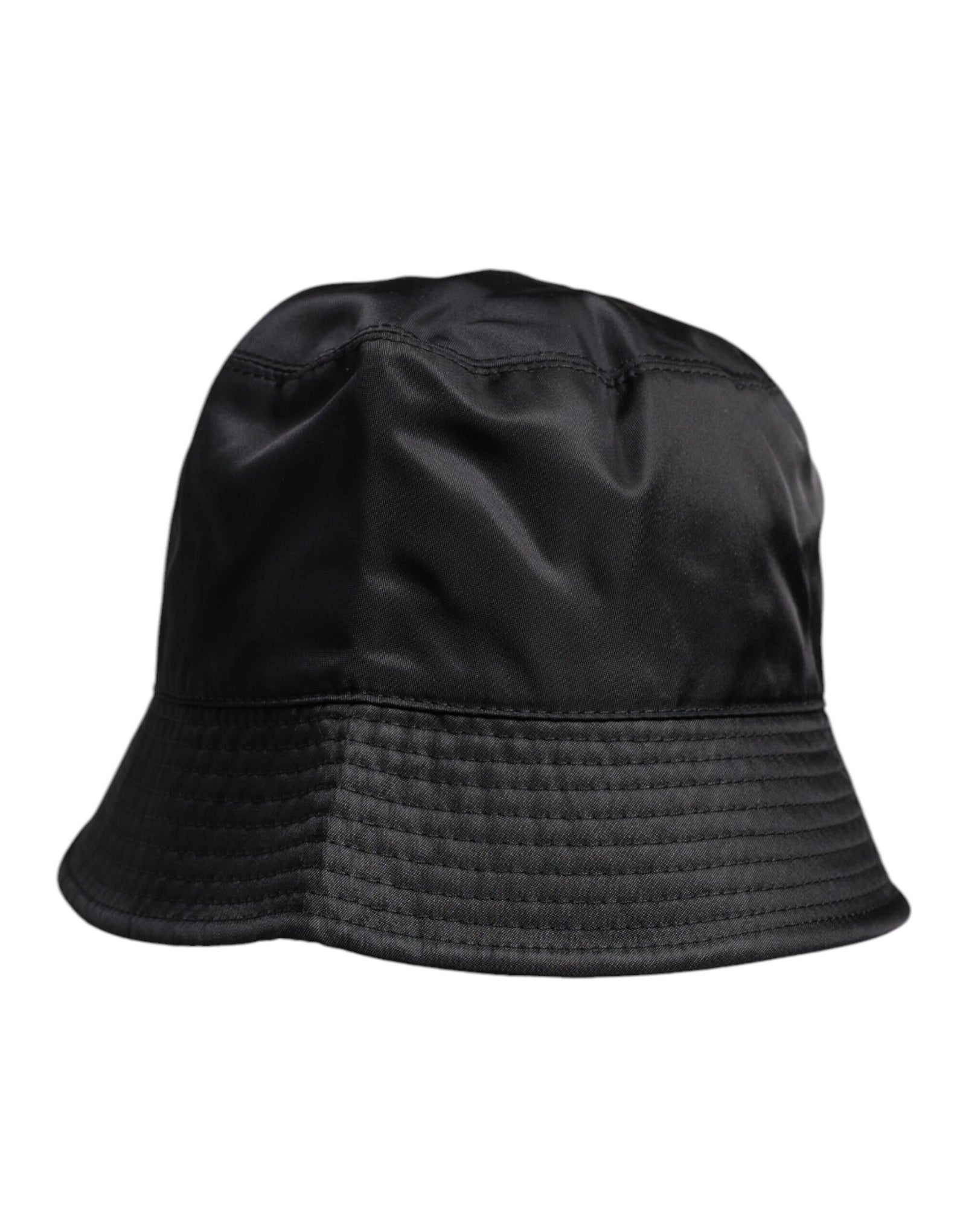 Dolce &amp; Gabbana Black Cotton Wide Brim Bucket Hat