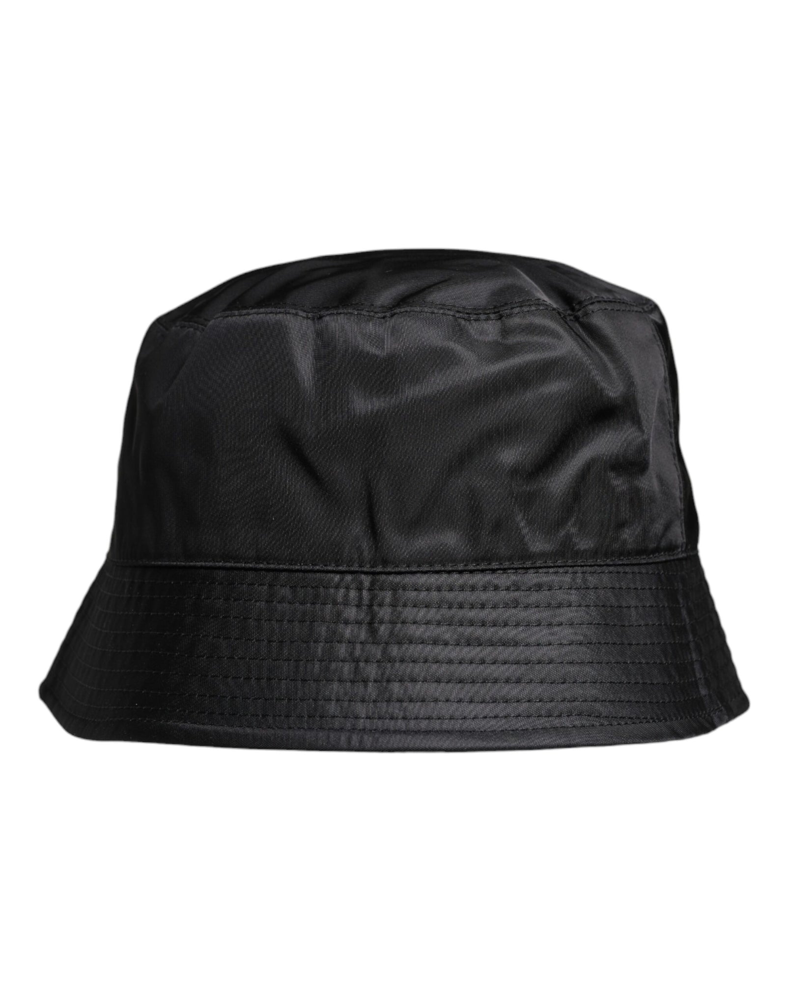 Dolce &amp; Gabbana Black Cotton Wide Brim Bucket Hat