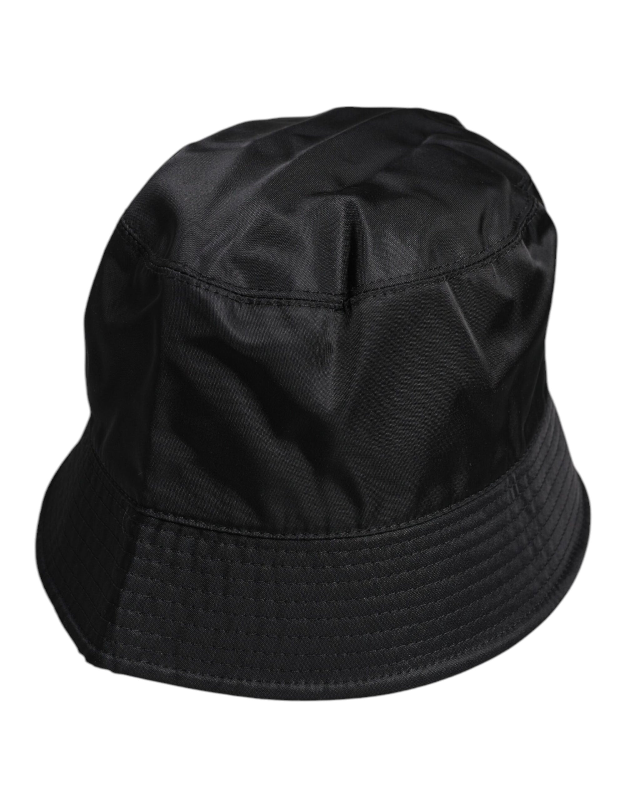 Dolce &amp; Gabbana Black Cotton Wide Brim Bucket Hat