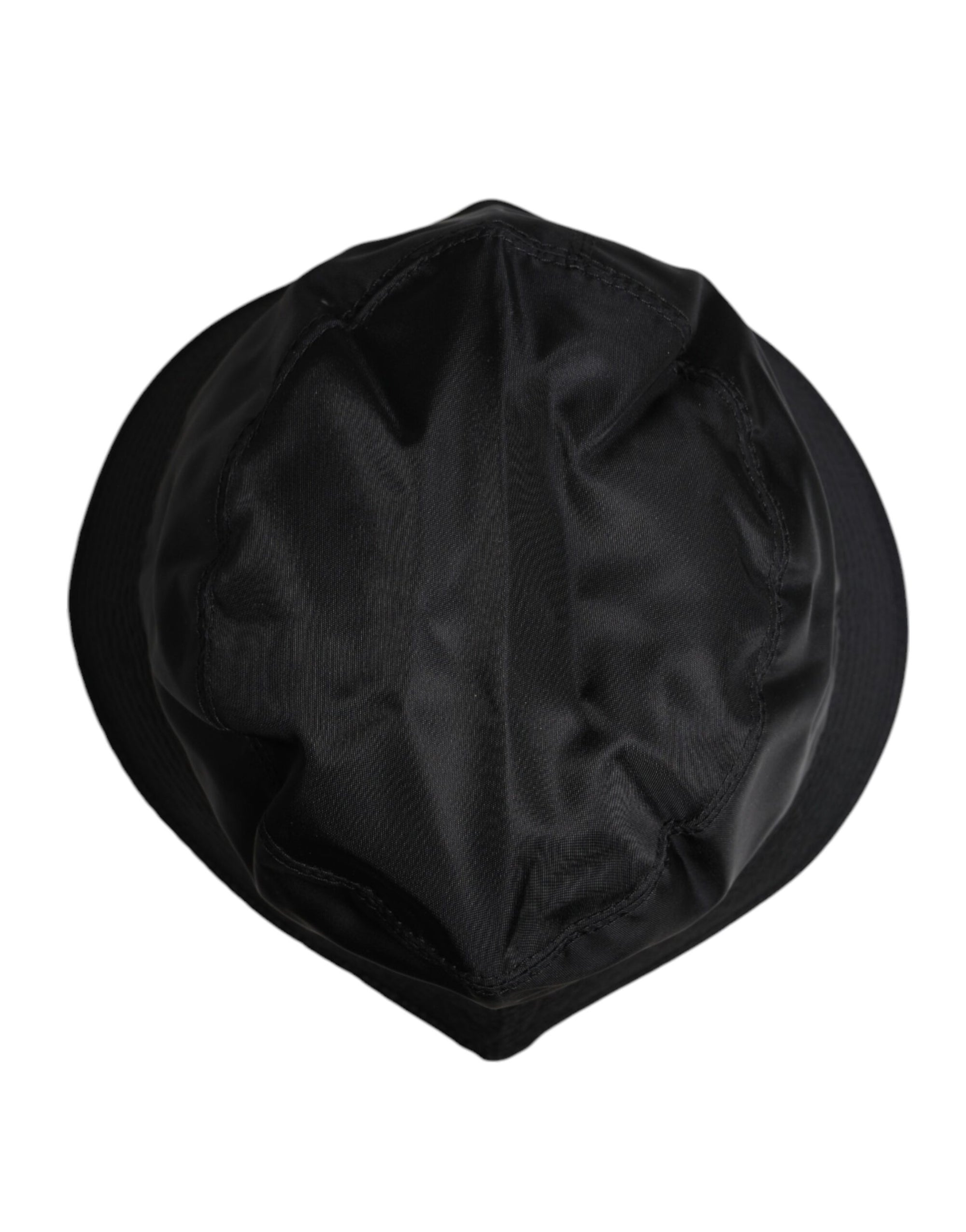 Dolce &amp; Gabbana Black Cotton Wide Brim Bucket Hat