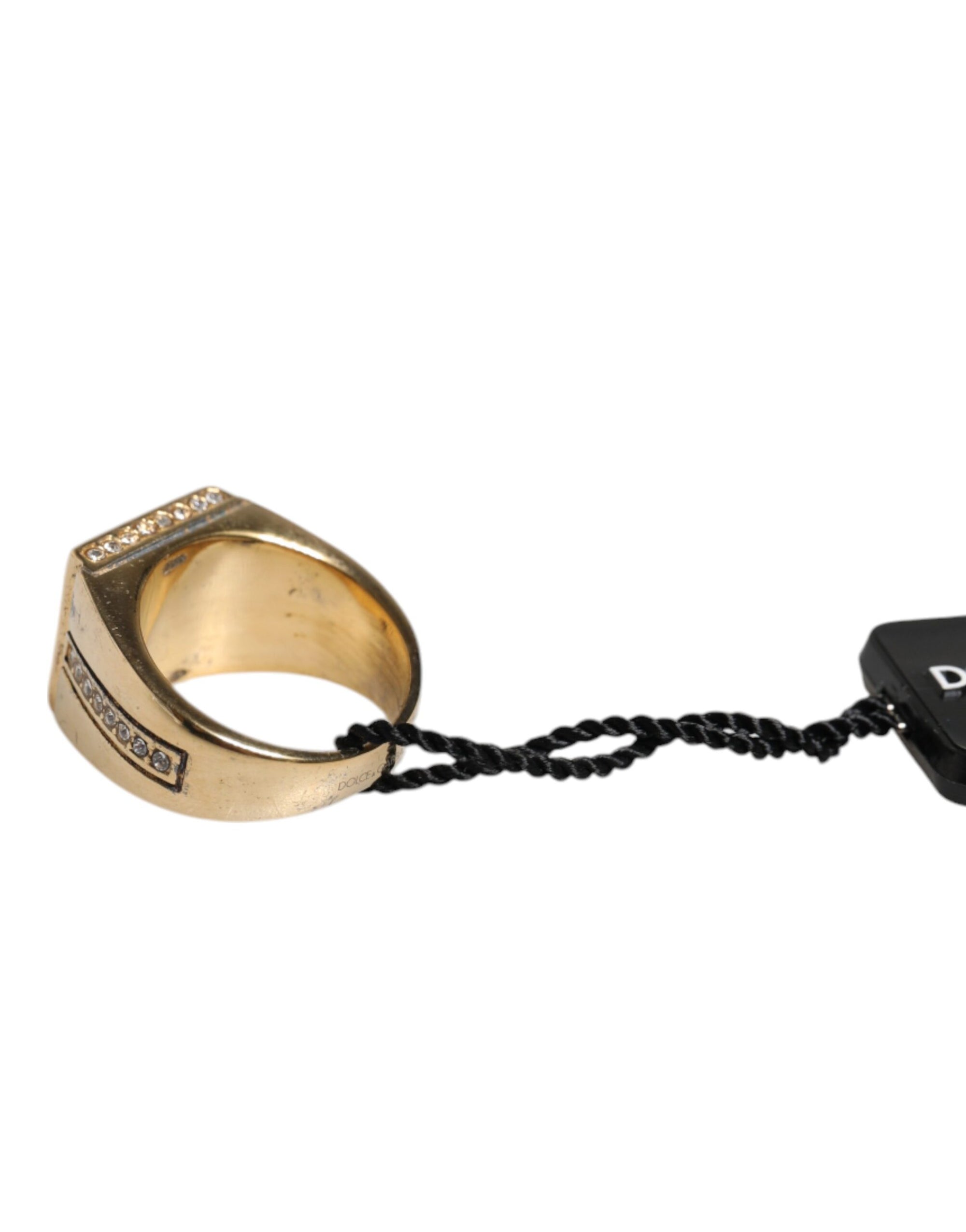 Bague Dolce &amp; Gabbana en argent sterling 925 doré avec cristaux