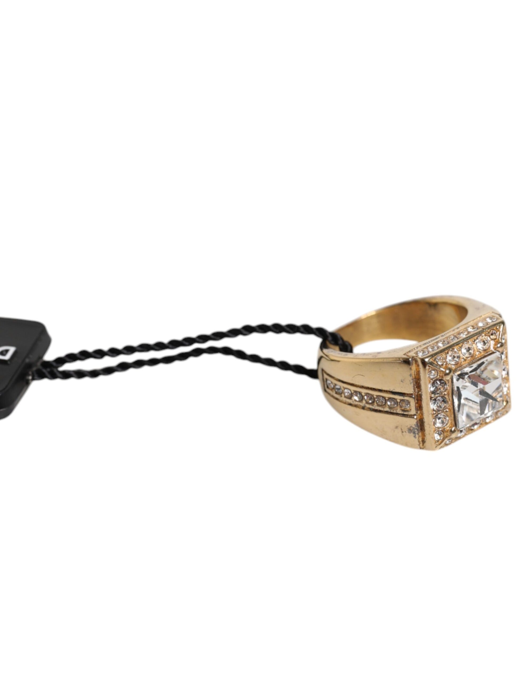 Bague Dolce &amp; Gabbana en argent sterling 925 doré avec cristaux