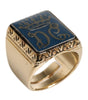 Dolce & Gabbana Gold Tone Sterling Silver 925 DG Crown Adjustable Ring