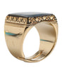 Dolce & Gabbana Gold Tone Sterling Silver 925 DG Crown Adjustable Ring