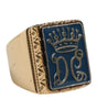Dolce & Gabbana Gold Tone Sterling Silver 925 DG Crown Adjustable Ring