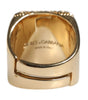 Dolce & Gabbana Gold Tone Sterling Silver 925 DG Crown Adjustable Ring