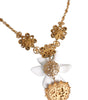 Dolce & Gabbana Gold Brass Lily Crystal Sacred Heart Pendant Necklace