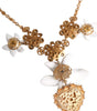 Dolce & Gabbana Gold Brass Lily Crystal Sacred Heart Pendant Necklace