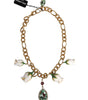 Dolce & Gabbana Gold Brass Short Chain Flower Crystal Pendant Necklace