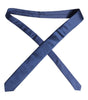 Dolce & Gabbana Blue Solid Silk Adjustable Necktie Tie