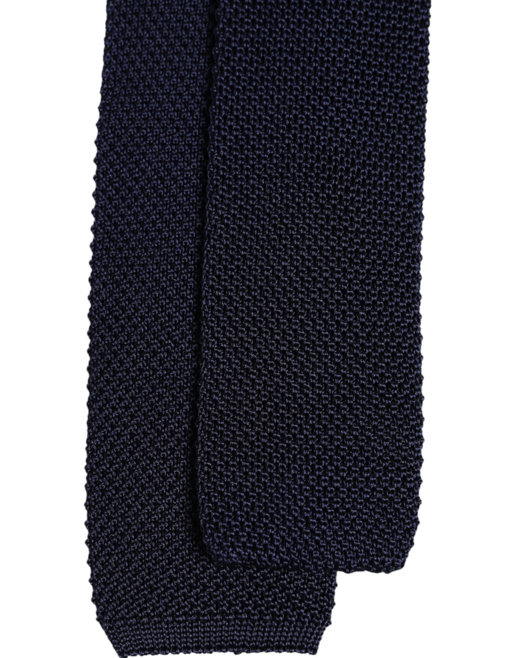 Dolce &amp; Gabbana Dark Blue Silk Adjustable Necktie Tie